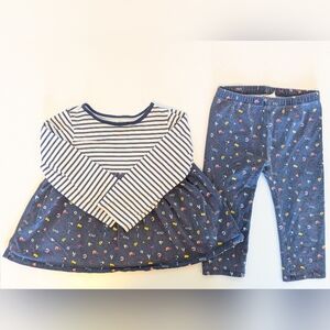 First Impressions 2 piece Tunic and Legging set in blue size 24 months
